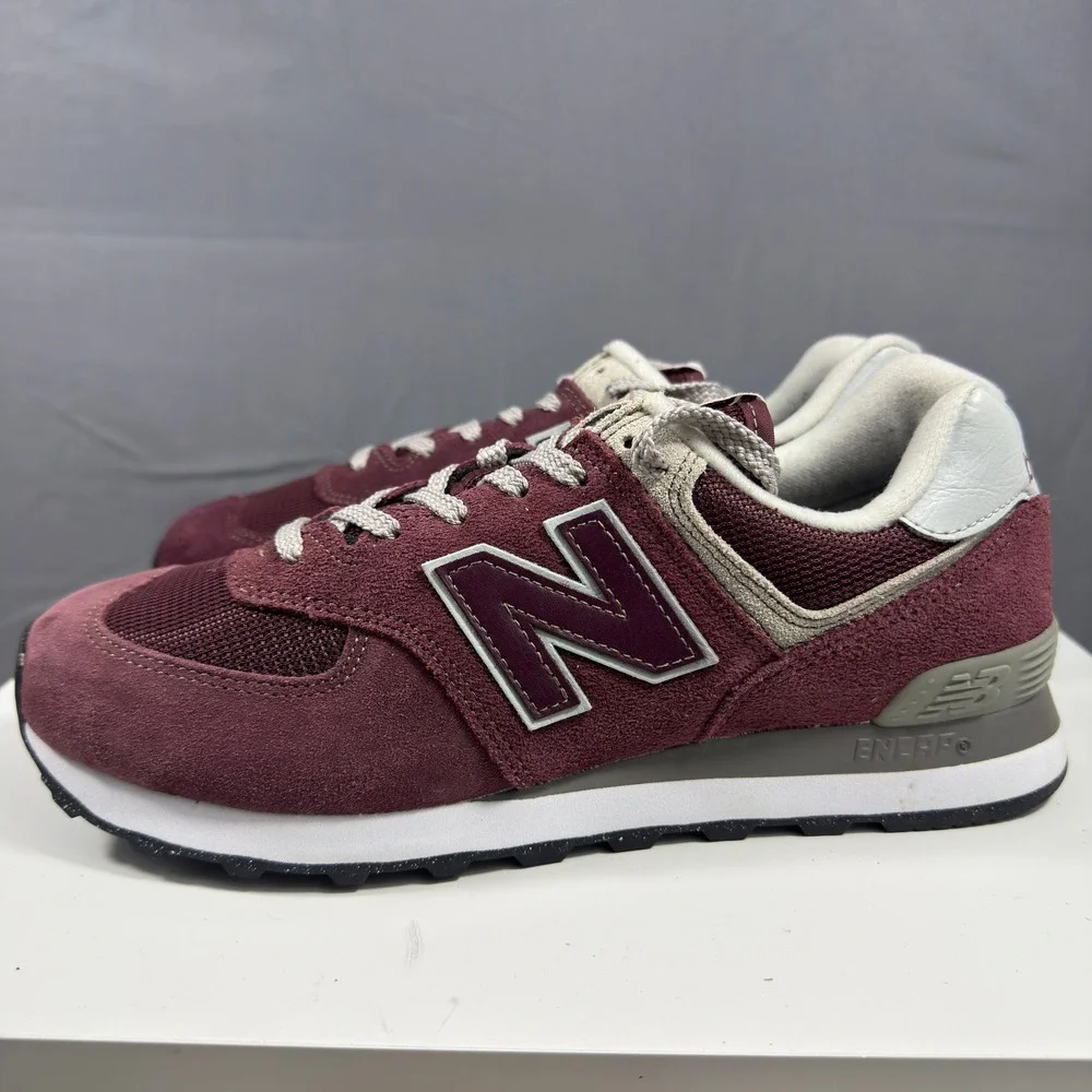New Balance 574 Classic Mens Size 8.5 Burgundy Suede Mesh Low Top ML574EVM
